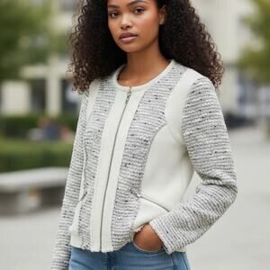 DREW Anthropologie Moto Knit Zip Front Cardigan Sweater Jacket - Size S